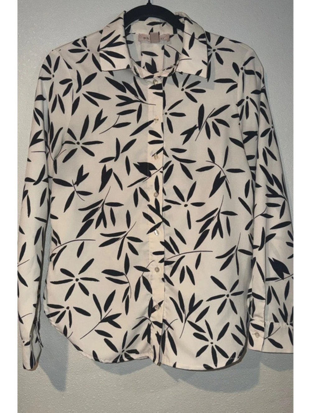Philosophy Republic Clothing Ivory & Black Floral Button-Up Blouse Women’s Small